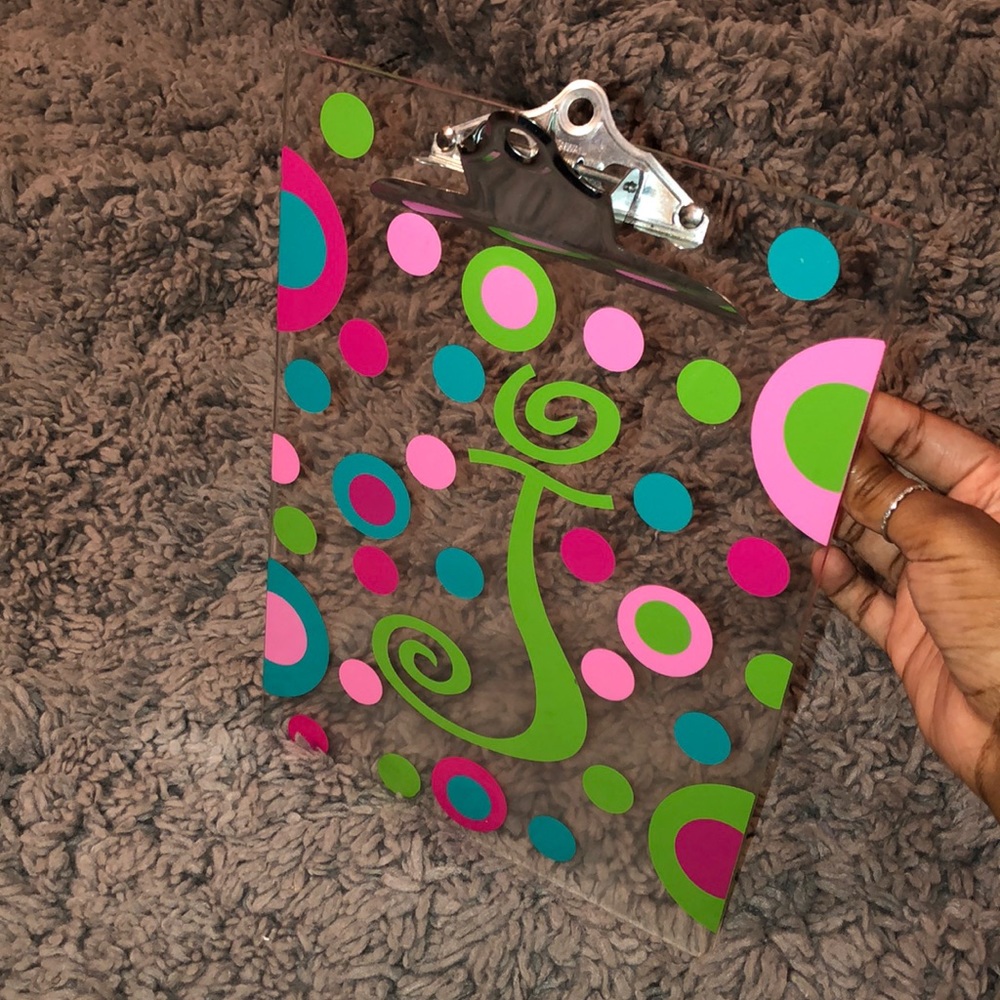 Colorful "J" Initial Clipboard